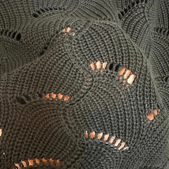 Kismet black open knit sweater 3/4 length sleeves - Picture 5 of 9